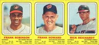1970 Transogram Hand Cut # Frank Robinson/Frank Howard/Rick Reichardt Side Panel Baseball Card