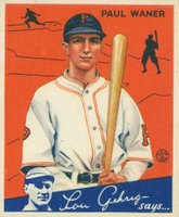 1934 Goudey #11 Paul Waner Baseball Card
