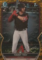 2023 Bowman Draft #BDC103 Tommy Troy Chrome-Yellow Lunar Crater Baseball Card