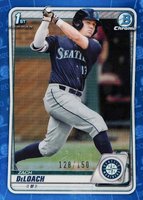 2020 Bowman Draft #BD28 Zach Deloach Chrome-Blue Refractor Baseball Card