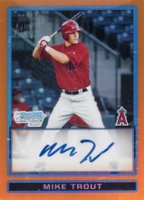 2009 Bowman Chrome Draft Picks & Prospects #BDPP89 Mike Trout Autograph-Orange Refractor Baseball Card