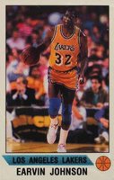 1990 Panini Sticker #1 Magic Johnson Hand Cut Basketball Card