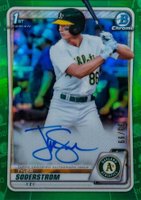 2020 Bowman Draft Chrome Draft Picks Autographs #CDATS Tyler Soderstrom Green Refractor Baseball Card