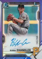 2021 Bowman Draft Chrome Draft Pick Autographs #CDABC Bubba Chandler Purple Refractor Baseball Card