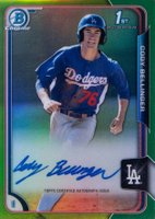 2015 Bowman Chrome Autograph Prospect #CBE Cody Bellinger Green Refractor Baseball Card