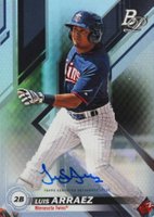 2019 Bowman Platinum Top Prospects #TOP26 Luis Arraez Autograph Baseball Card