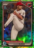 2024 Bowman Draft #BDC55 Chase Burns Chrome-Lunar Glow Refractor Baseball Card