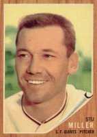 1962 Topps #155GT Stu Miller Green Tint Baseball Card
