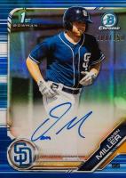2019 Bowman Chrome Prospects Autographs #CPAOM Owen Miller Blue Refractor Baseball Card