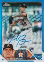 2023 Topps Chrome Rookie Autograph #RAHBR Hunter Brown Blue Baseball Card