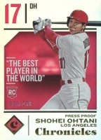 2018 Panini Chronicles #30 Shohei Ohtani Press Proof Baseball Card
