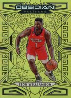 2022 Panini Obsidian #35 Zion Williamson Electric Etch Yellow Flood Basketball Card
