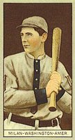 1912 Brown Backgrounds Broadleaf #123 Clyde Milan Baseball Card
