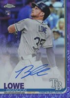 2019 Topps Chrome Rookie Autographs #RA-BL Brandon Lowe Purple Refractor Baseball Card