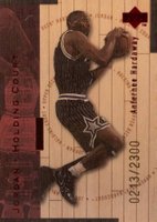 1998 Upper Deck Hardcourt Jordan Holding Court #J19 Anfernee Hardaway/Michael Jordan Red Basketball Card