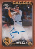 2024 Topps Chrome Logofractor Edition MLB Refractor Chrome Autographs #RCAJME Jackson Merrill Orange Refractor Baseball Card