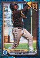 2024 Bowman Chrome Prospects #BCP179 Leo de Vries Reptilian Blue Refractor Baseball Card