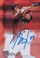 2016 Finest Autographs #FA-MT Mike Trout Red Refractor Baseball Card
