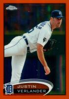 2012 Topps Chrome #93 Justin Verlander Arm Down-Orange Refractor Baseball Card