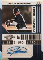 2022 Panini Chronicles Contenders Optic Prospect Ticket Autographs #PTOJD Jasson Dominguez Baseball Card