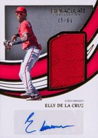 2022 Panini Immaculate Collection Jumbo Sock Signatures #JSSEC Elly de La Cruz Baseball Card