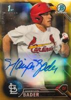 2016 Bowman Prospect Autographs #HB Harrison Bader Chrome-Gold Refractor Baseball Card