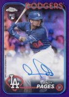 2024 Topps Chrome Update Chrome Baseball Update Series Autographs #RAAP Andy Pages Purple Refractor Baseball Card