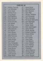 1990 Leaf #84 Rickey Henderson Checklist #1-88 Baseball Card