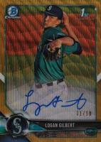 2018 Bowman Draft Chrome Draft Picks Autographs #CDALG Logan Gilbert Gold Wave Refractor Baseball Card