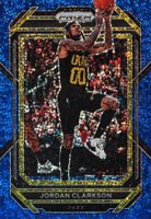 2022 Panini Prizm #54 Jordan Clarkson Blue Sparkle Basketball Card