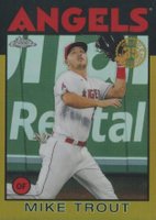 2021 Topps Chrome 1986 Topps Baseball #86BC2 Mike Trout Gold Refractor Baseball Card