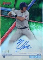 2018 Bowman's Best Best of 2018 Autographs #B18NH Nico Hoerner Green Baseball Card