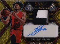 2022 Panini Select Rookie Jersey Autographs #RJASHS Shaedon Sharpe Gold Disco Basketball Card