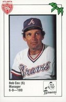 1981 Atlanta Braves Police #6 Bobby Cox Baseball Card