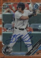 2019 Bowman Draft #BDC150 J.J. Bleday Chrome-Batting-Orange Refractor Baseball Card