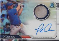2019 Bowman Chrome Autographed Relics #PA Peter Alonso Baseball Card