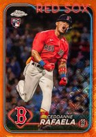 2024 Topps Chrome Logofractor Edition #118 Ceddanne Rafaela Orange Refractor Baseball Card