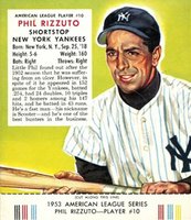 1953 Red Man Tobacco #10 Phil Rizzuto Baseball Card