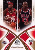 2005 SP Game Used Authentic Fabric Dual #AF2JJ LeBron James/Michael Jordan Gold Basketball Card