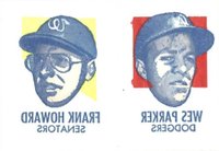 1971 Topps Tattoos Perforated Panel # Frank Howard/Wes Parker Baseball Card