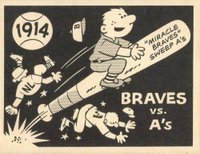 1967 Laughlin World Series #11 1914- Braves Vs. A's Baseball Card