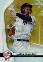 2020 Bowman Sterling #BPR15 Jasson Dominguez Gold Refractor Baseball Card