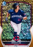 2023 Bowman Chrome Prospects #BCP31 Brooks Lee Gold Shimmer Refractor Baseball Card
