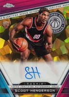 2023 Topps Chrome Sapphire Edition Certified Rookie Autographs #CRASH Scoot Henderson Gold Basketball Card