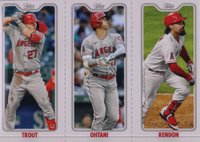 2022 Topps Opening Day Triple Play #TPC1 Anthony Rendon/Mike Trout/Shohei Ohtani Baseball Card