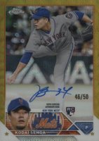2023 Topps Chrome Rookie Autograph #RAKSA Kodai Senga Gold Wave Baseball Card