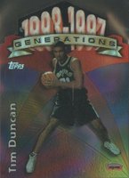 1997 Topps Generations #G28 Tim Duncan Refractor Basketball Card