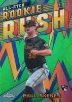 2024 Topps Chrome Update Chrome All-Etch Rookie Rush #1 Paul Skenes Green Refractor Baseball Card