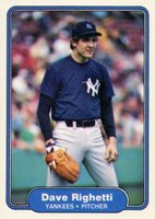 1982 Fleer #52 Dave Righetti Baseball Card