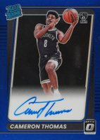 2021 Panini Donruss Optic #153 Cameron Thomas Autograph-Blue Basketball Card